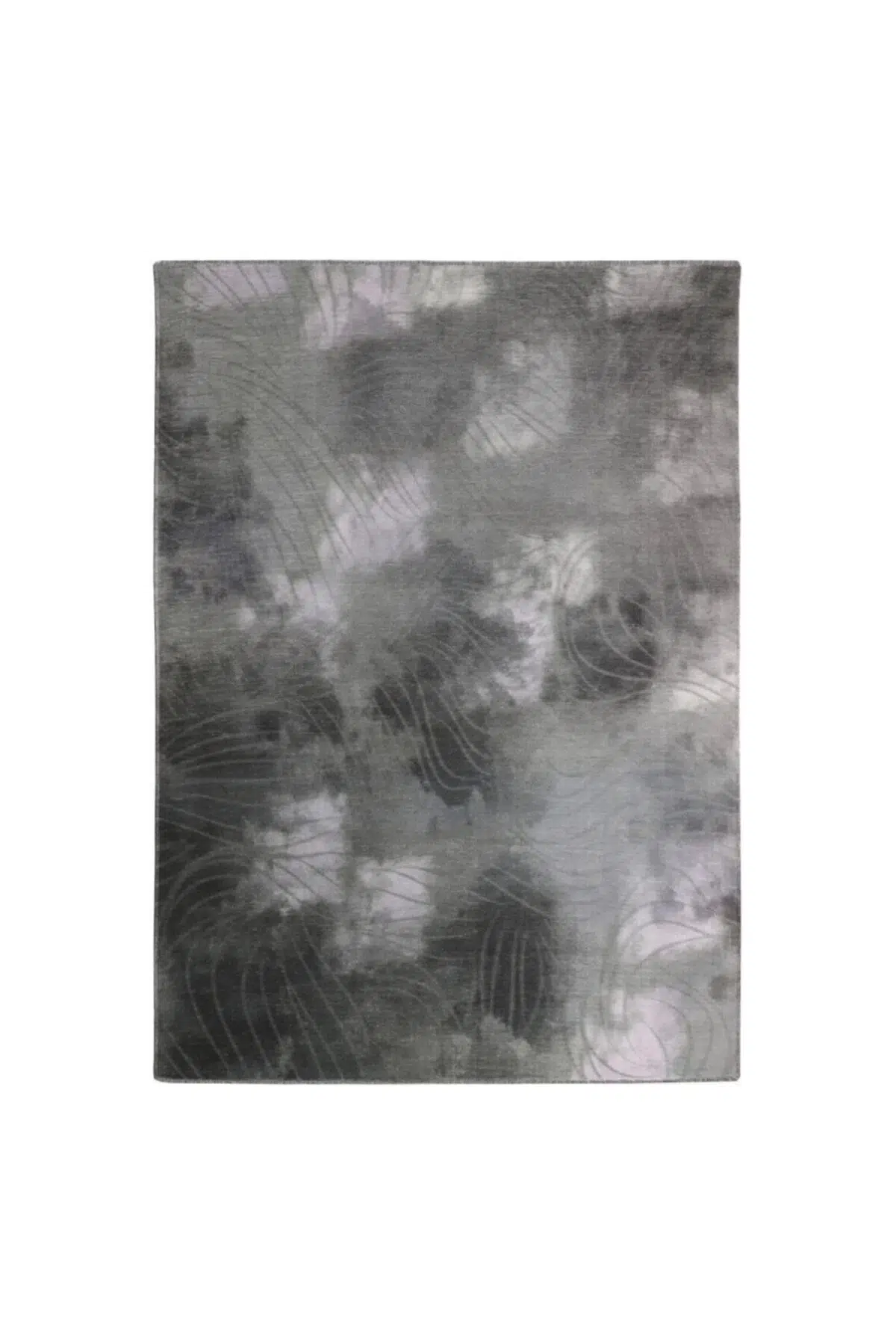 Asos Yıkanabilir Kaydırmaz Taban Pamuk Dokuma Şönil Gri Halı