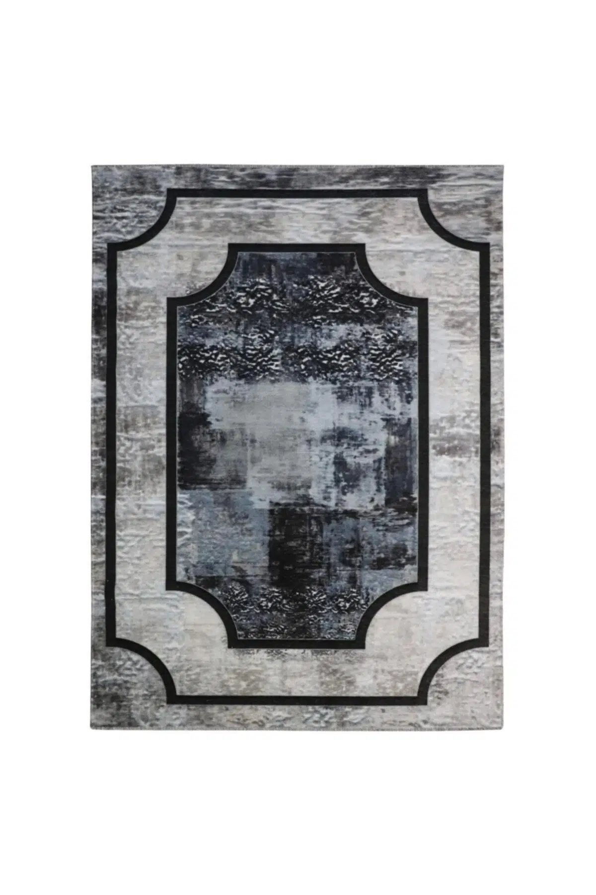 Asos Yıkanabilir Kaydırmaz Taban Pamuk Dokuma Şönil Gri Halı