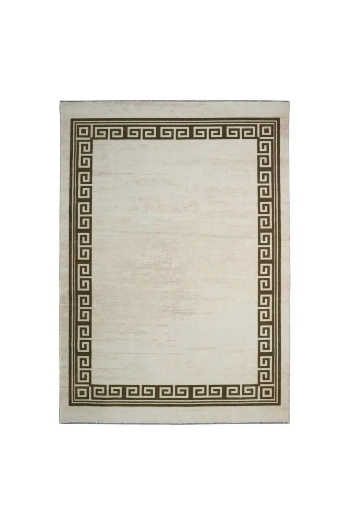 Asos Yıkanabilir Kaydırmaz Taban Pamuk Dokuma Şönil Krem Halı