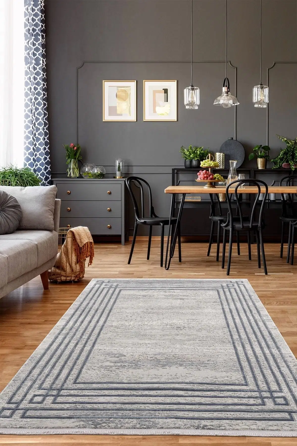 Breda Gri Salon Ve Oturma Odası Halısı