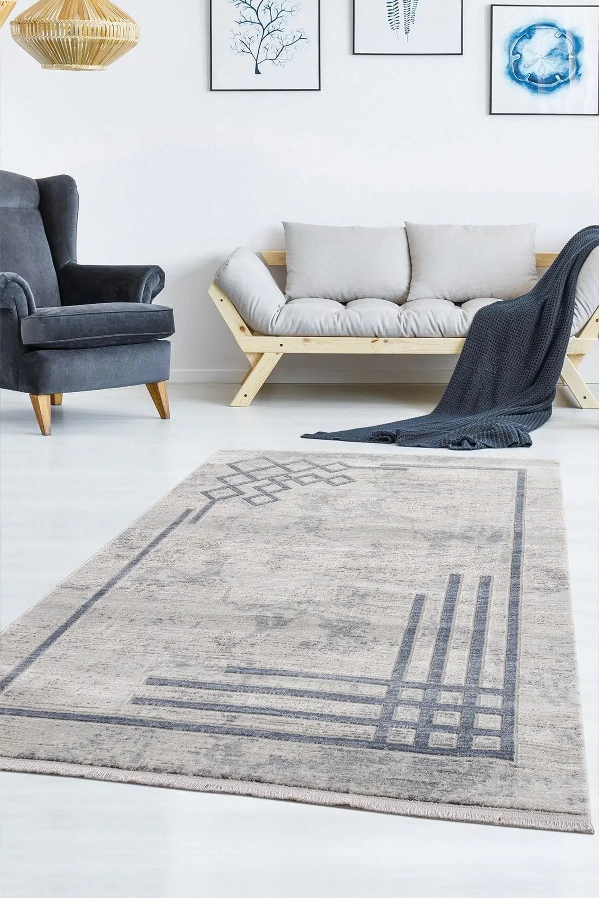 Breda Krem Salon Ve Oturma Odası Halısı