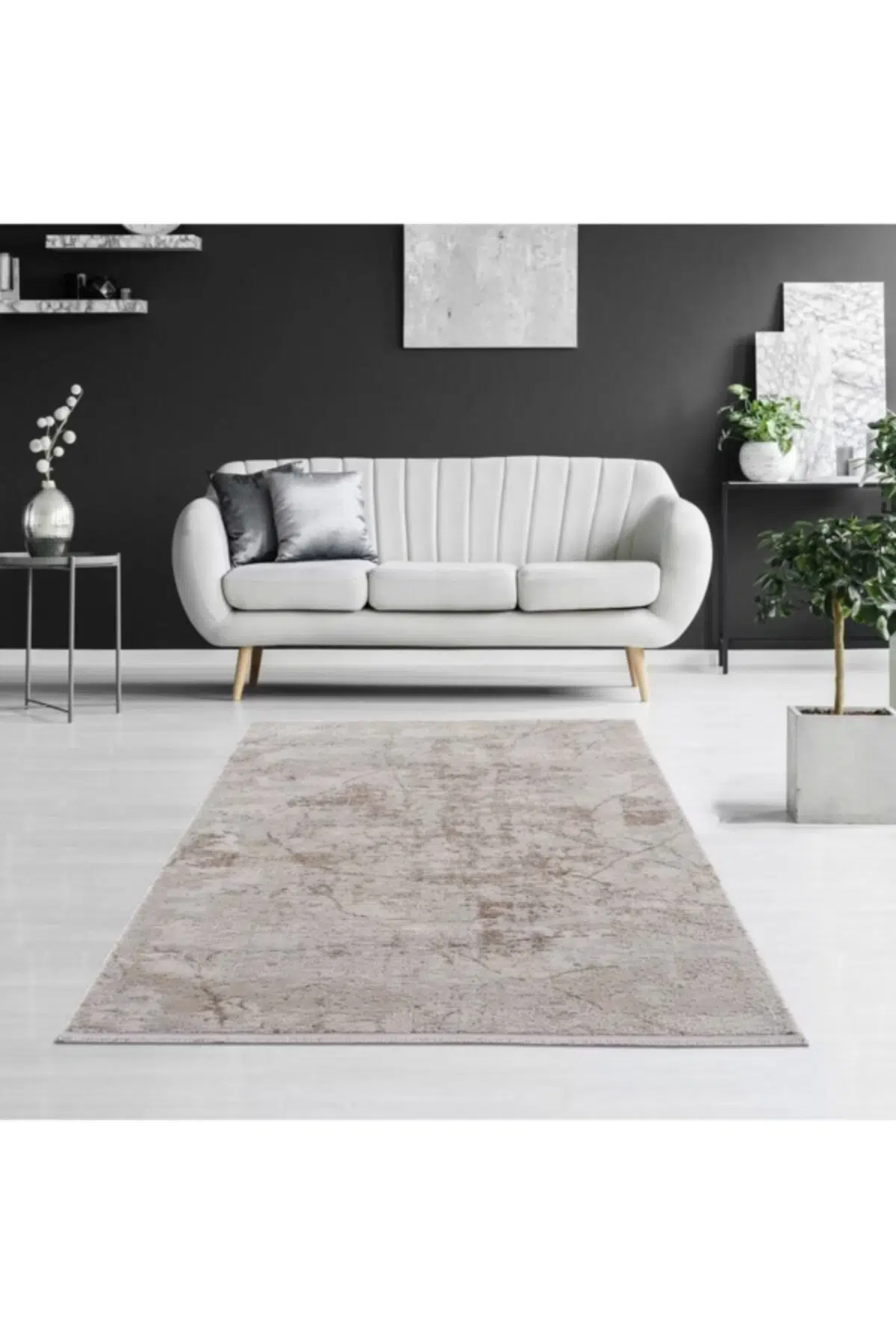 Breda Modern Salon ve Oturma Odası Halısı - Gri