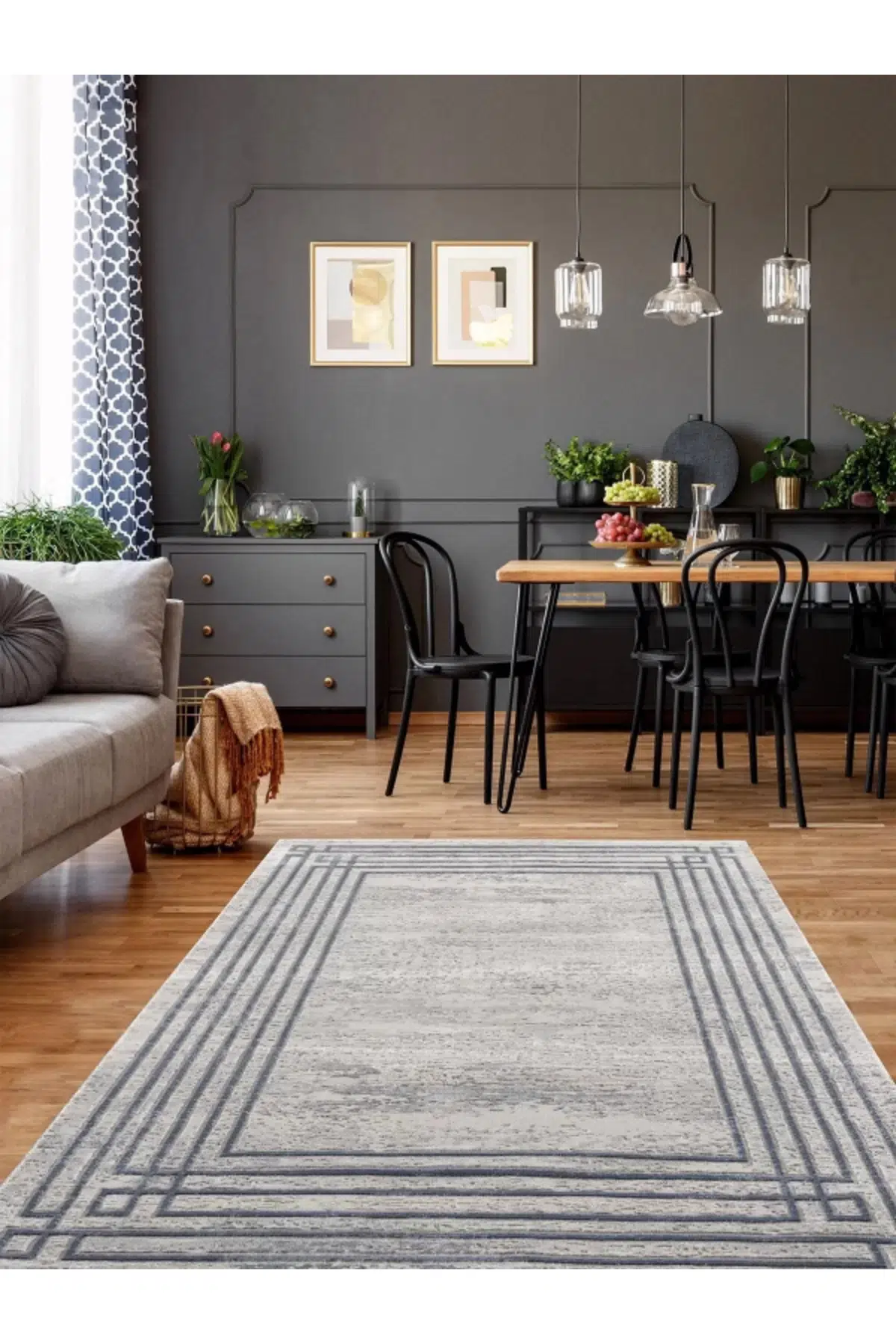 Breda Modern Salon ve Oturma Odası Halısı - Mavi