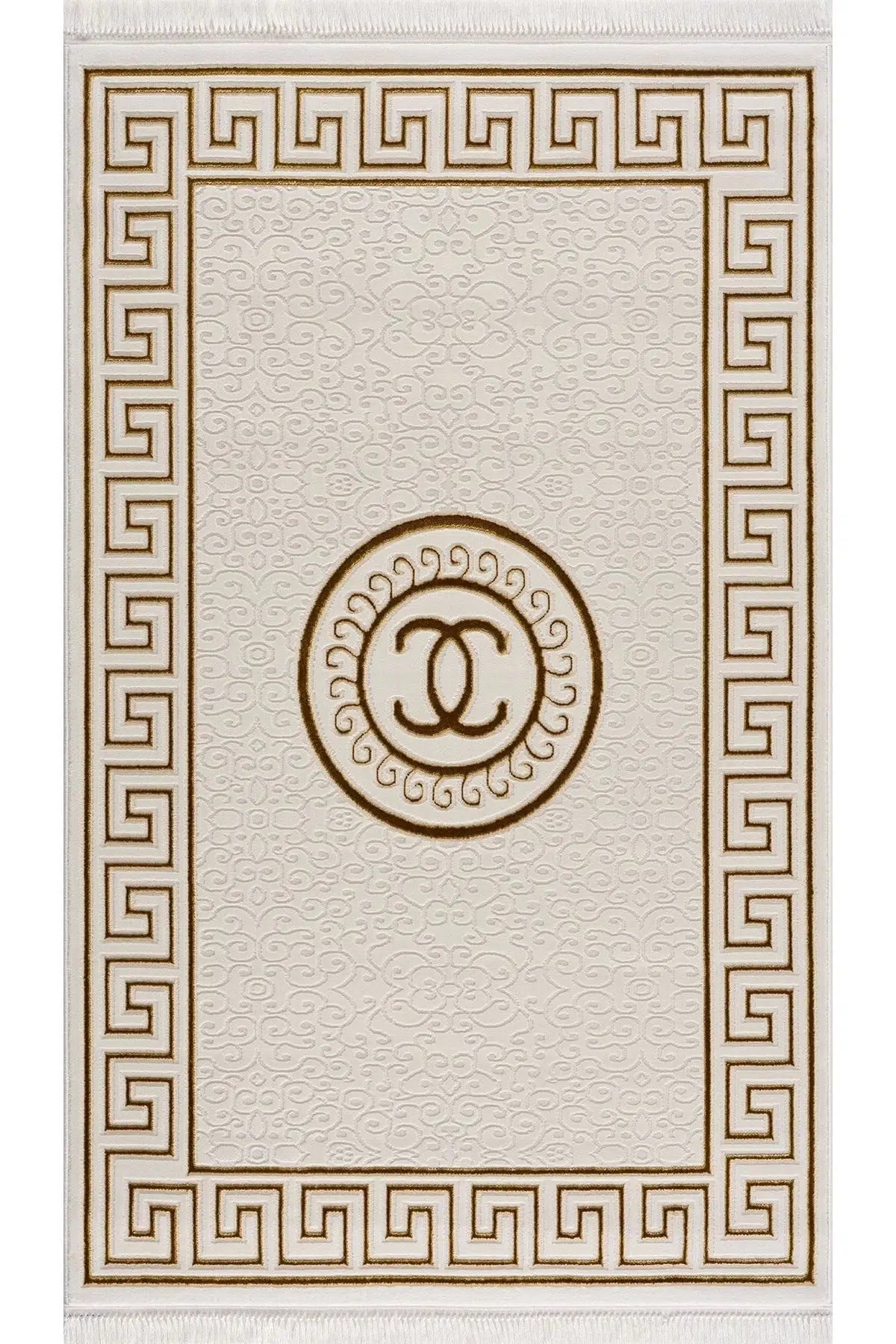 Efsun Krem Gold Modern Salon Ve Oturma Odası Halısı - Krem