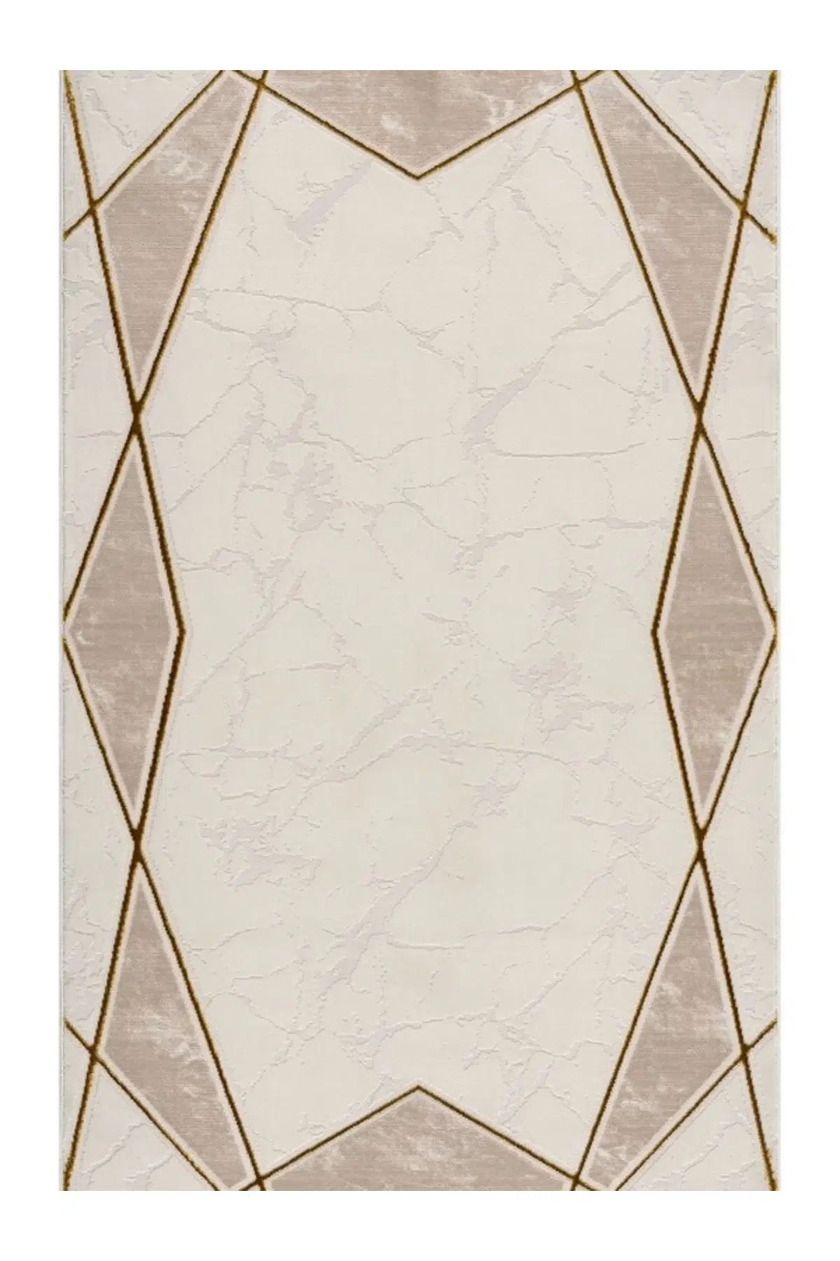 Efsun Modern Salon ve Oturma Odası Halısı - Krem Gold - Gold