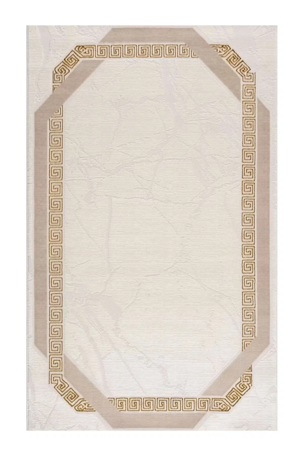 Efsun Modern Salon ve Oturma Odası Halısı - Krem Gold - Gold