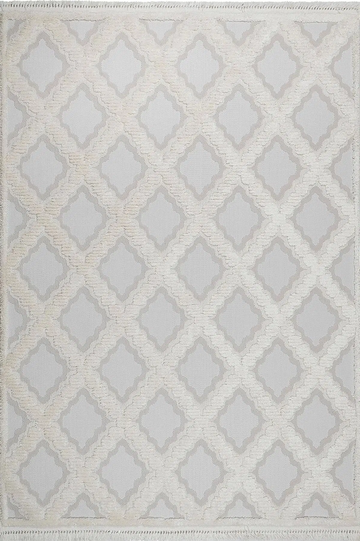 Grade Bukleli Dokuma Halı Çocuk Odası Oturma Odası Salon Mutfak Halısı 25715a Krem/gri