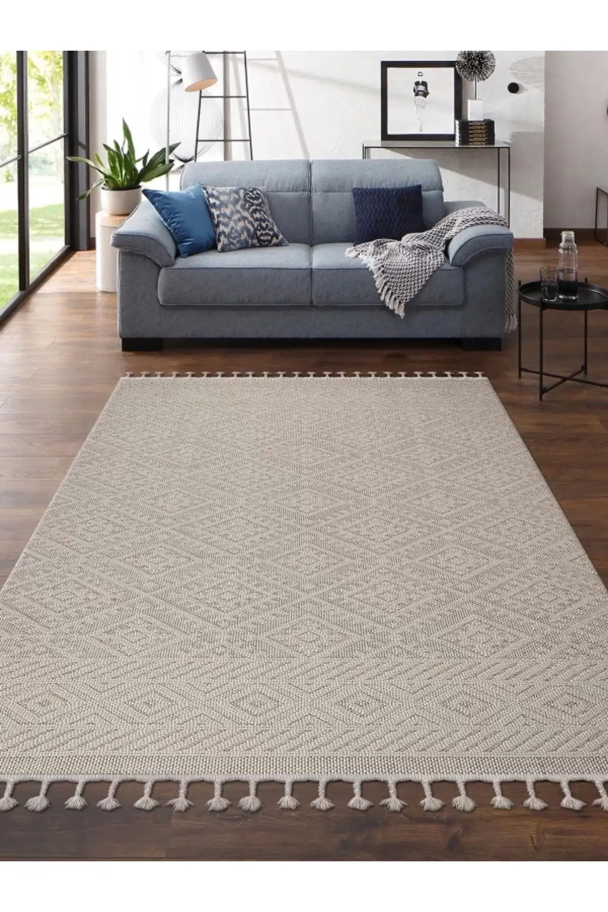 Otantik Modern Salon ve Oturma Odası Halısı - Krem Bej