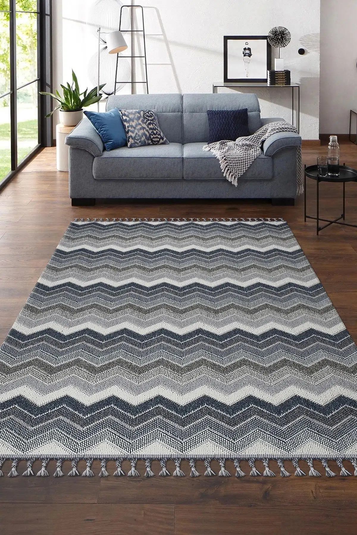 Otantik Salon Ve Oturma Odası Halısı Blue/grey 25354a - Krem