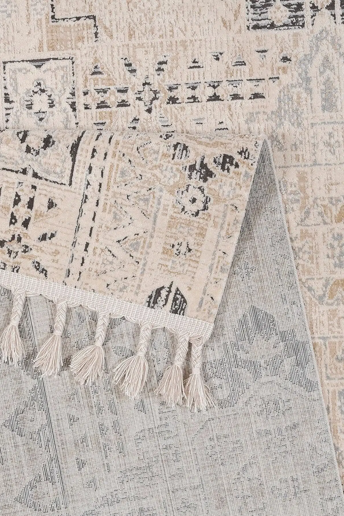 Possion Dokuma Halı Oturma Odası Salon Mutfak Halısı 25604a Bej/krem - Krem