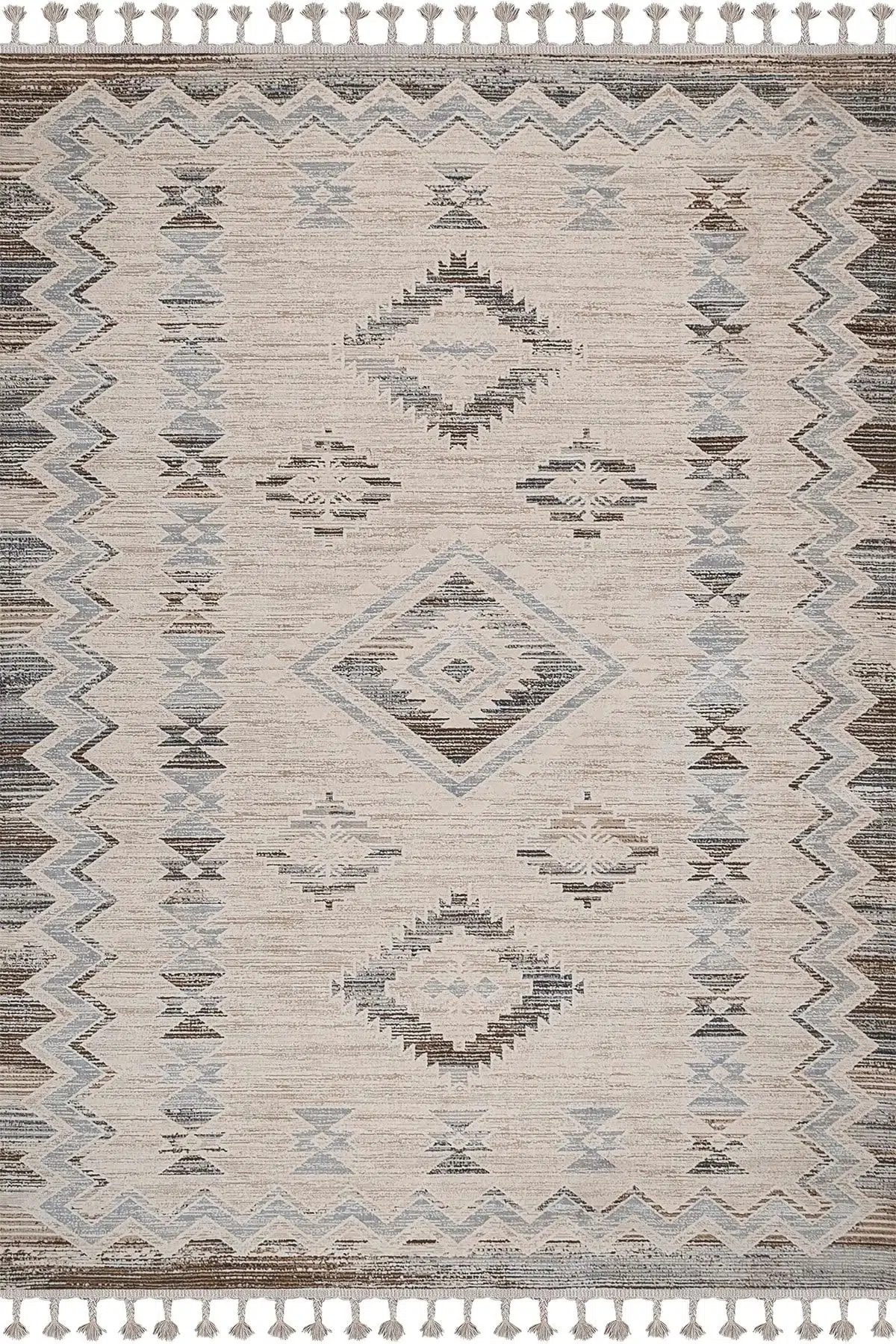 Possion Dokuma Halı Oturma Odası Salon Mutfak Halısı 25765a Bej/krem