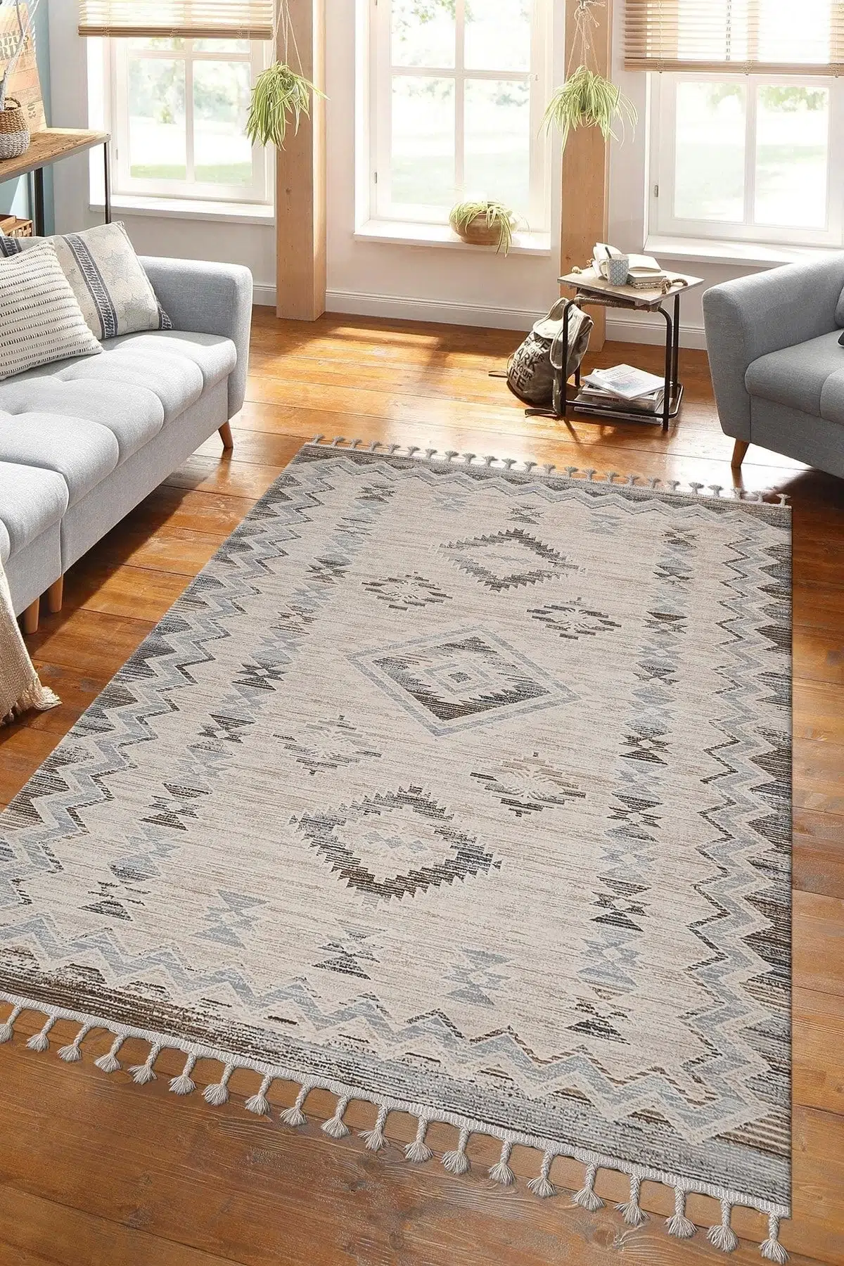 Possion Dokuma Halı Oturma Odası Salon Mutfak Halısı 25765a Bej/krem - KREM