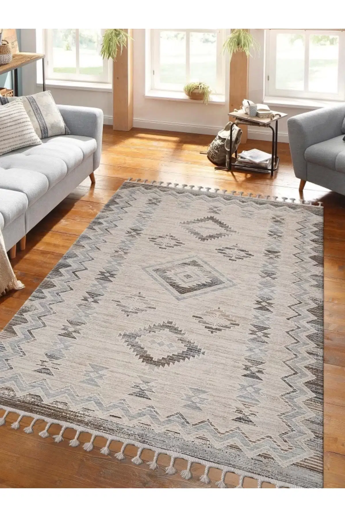 Possion Dokuma Halı Salon Oturma Odası ve Mutfak Halısı - Bej Krem