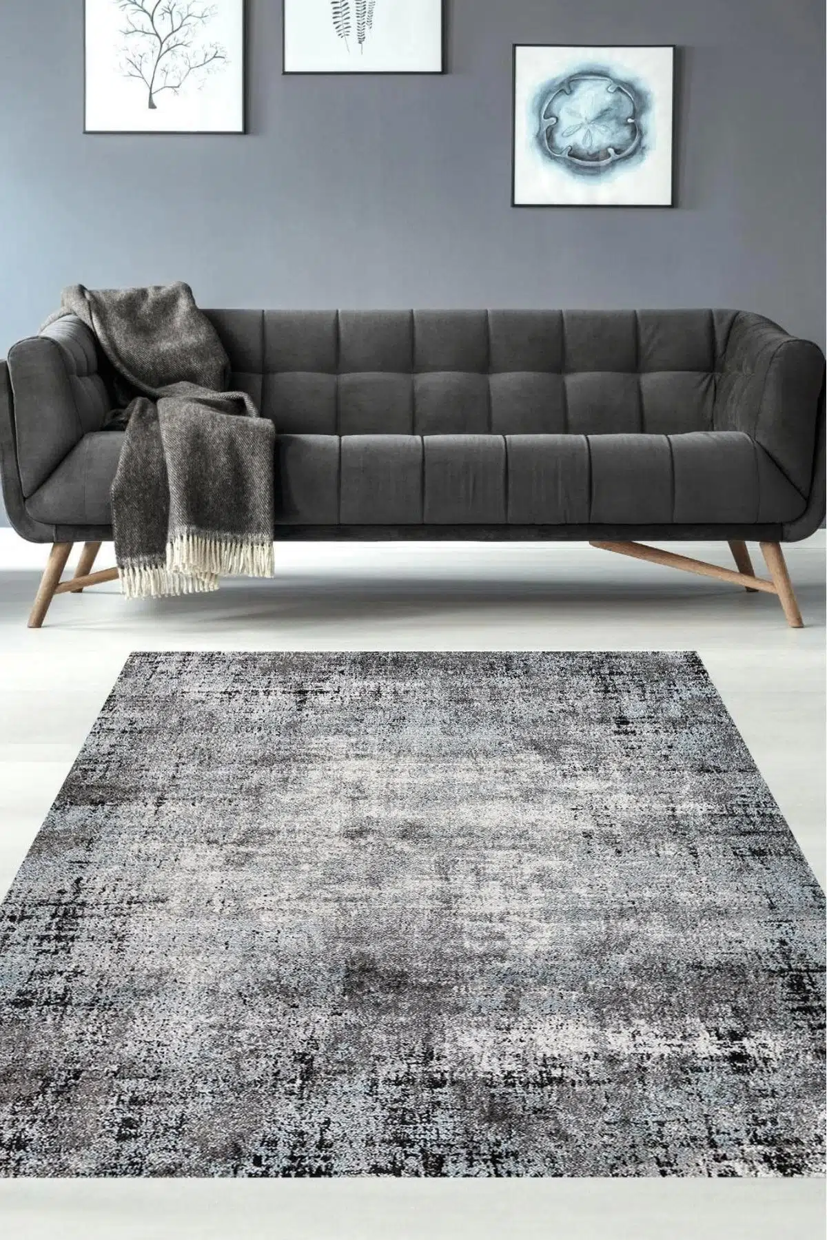 Safir Gri Salon Halısı Ve Oturma Odası Halısı