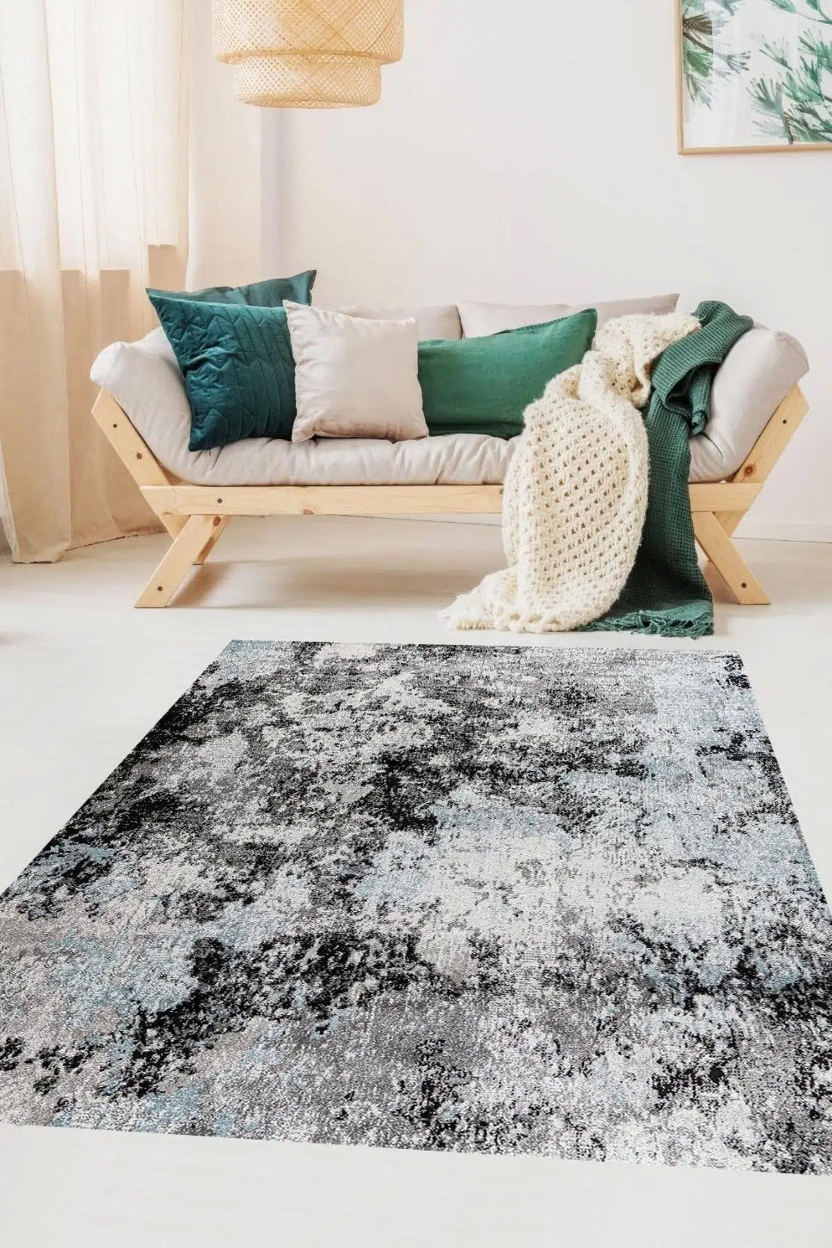 Safir Gri Salon Halısı Ve Oturma Odası Halısı