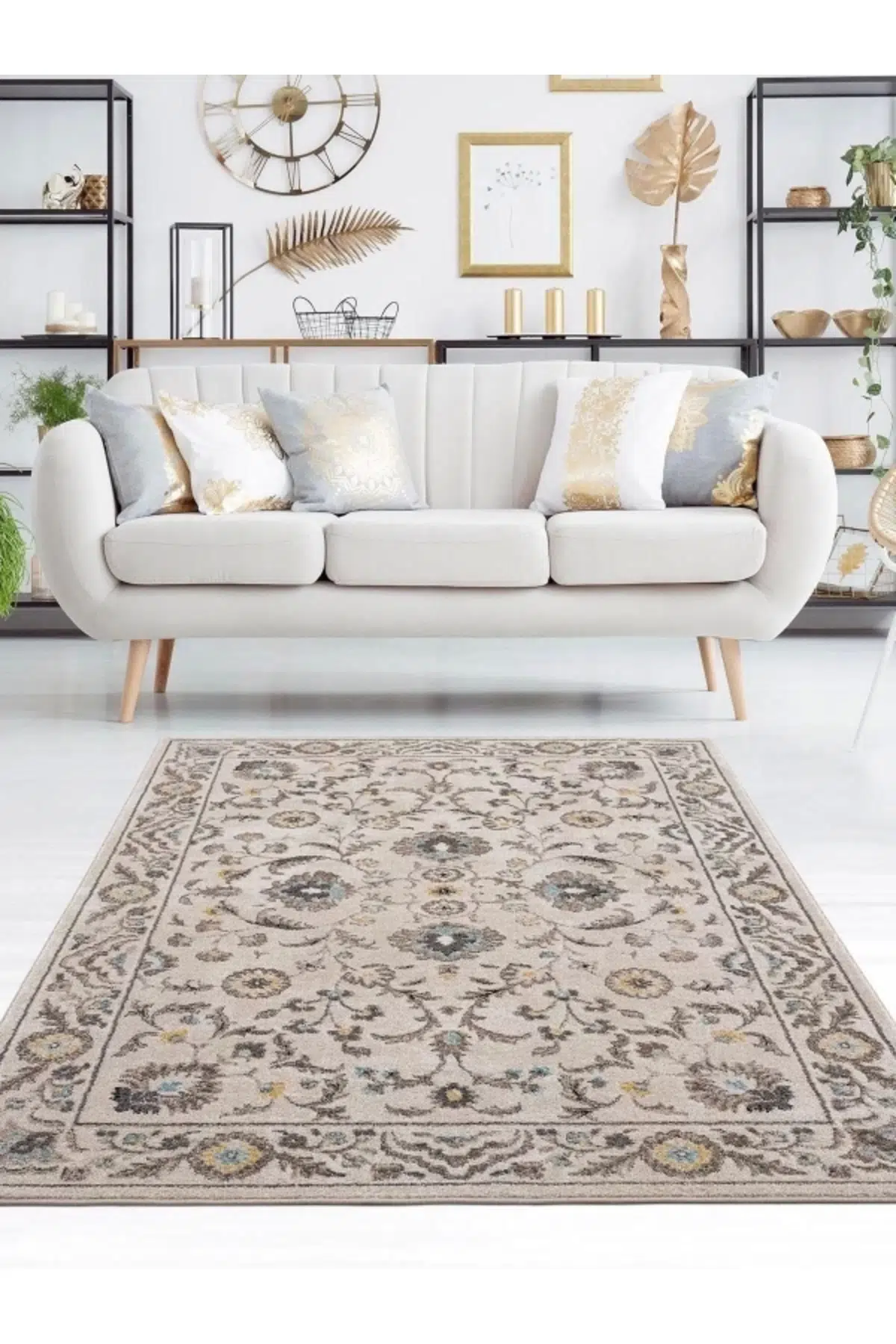 Safir Modern Salon ve Oturma Odası Halısı - Gri