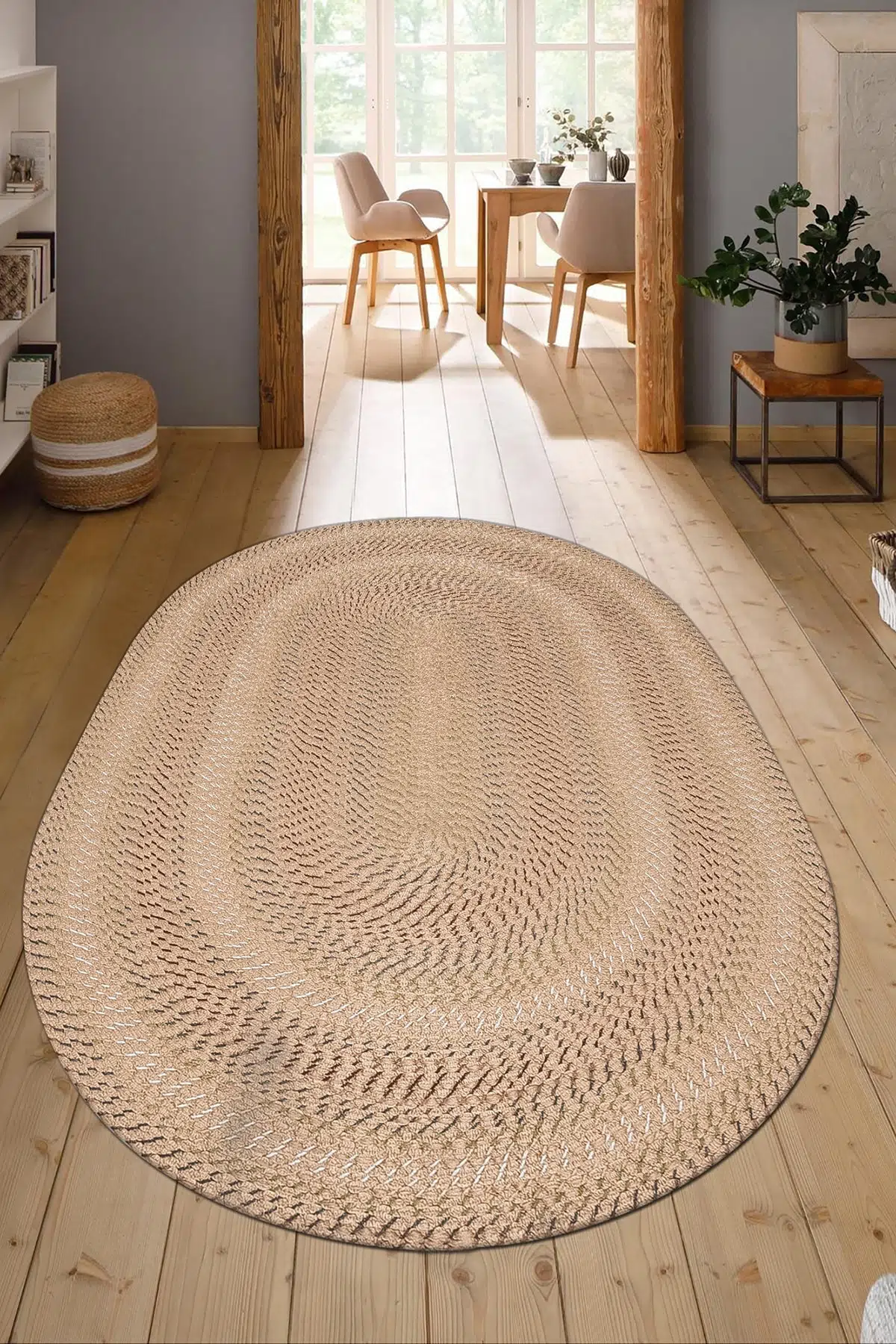 Zenit Collectıon Hasır Görünümlü Oval Jüt Natural Örgü Halı