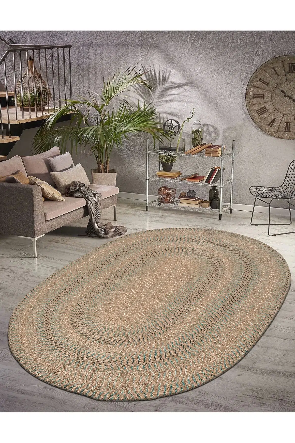 Zenit Collectıon Hasır Görünümlü Oval Jüt Natural Örgü Halı