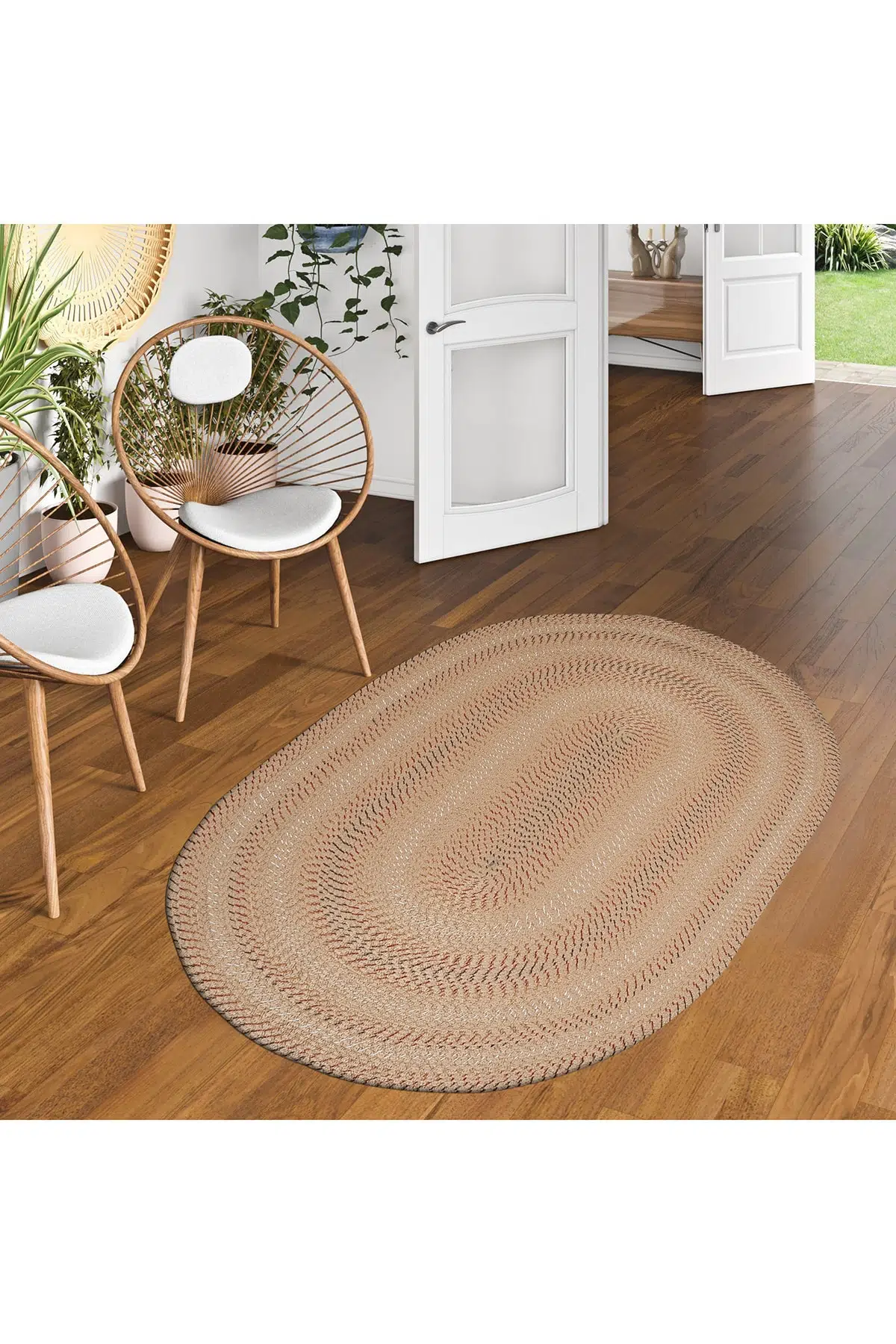 Zenit Collectıon Hasır Görünümlü Oval Jüt Natural Örgü Halı